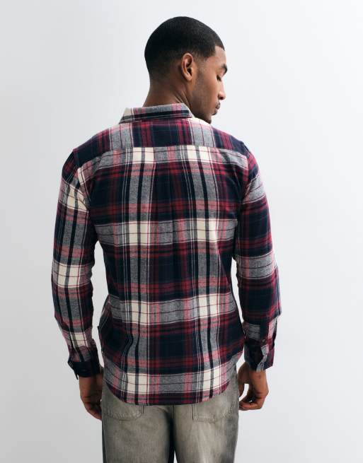 French Connection multi check long sleeve flannel shirt in chateaux multi, 5 of 5