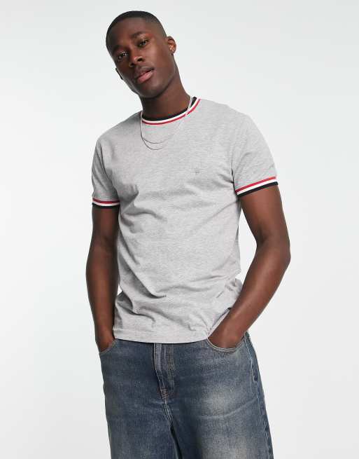 French Connection multi ringer t-shirt in light grey