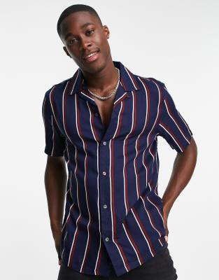 French Connection multi stripe beach shirt in multi | ASOS