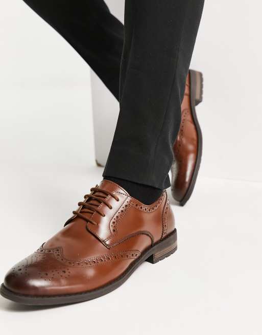 French Connection - Nette leren brogueschoenen in bruin