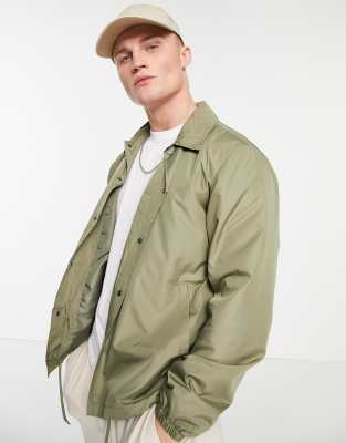 French Connection Nylon Summer Coach Jacket In Light Khaki green