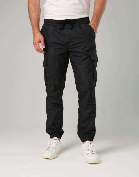 French Connection Nylon tech cuffed cargo trousers in black - view 1