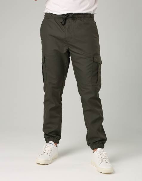 French Connection Nylon tech cuffed cargo trousers in khaki - view 1