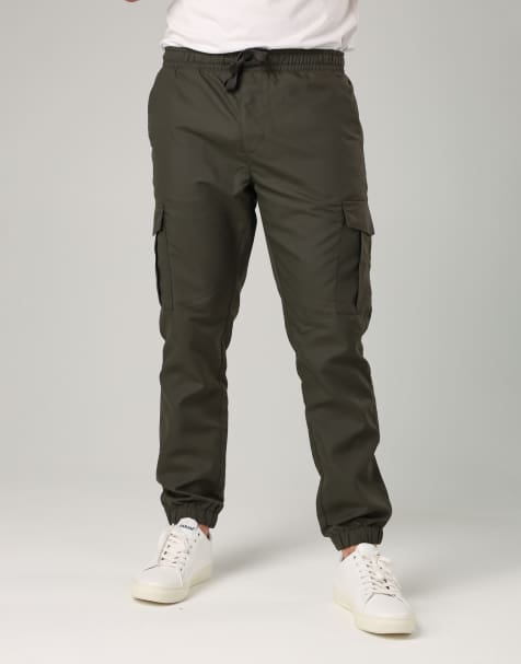 French Connection Nylon tech cuffed cargo trousers in khaki