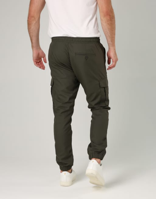 French Connection Nylon tech cuffed cargo trousers in khaki, 2 of 3