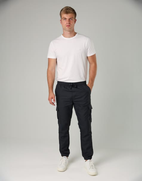 French Connection Nylon tech cuffed cargo trousers in navy - view 1