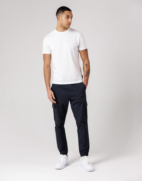 French Connection Nylon tech cuffed cargo trousers in navy - view 1