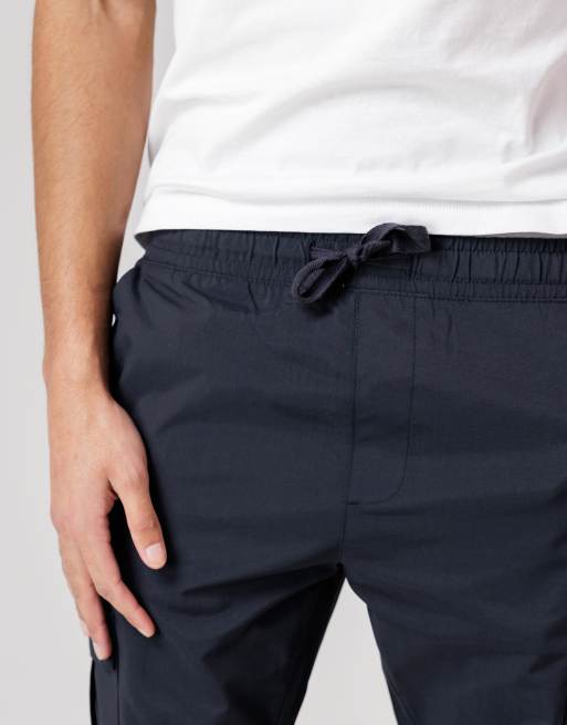 French Connection Nylon tech cuffed cargo trousers in navy, 4 of 4