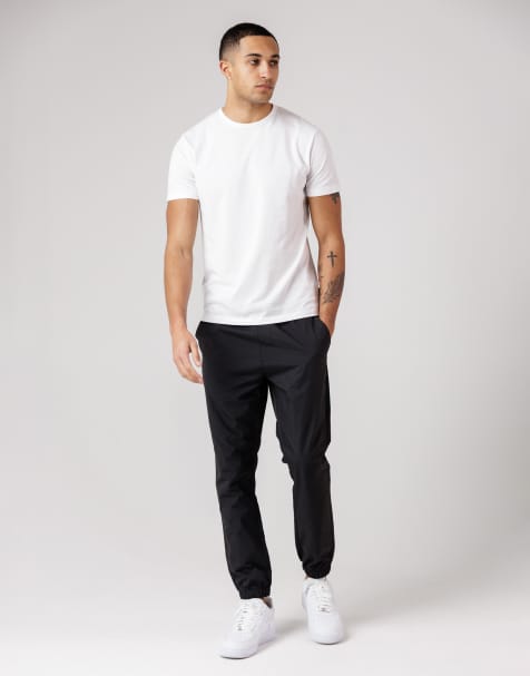French Connection Nylon tech cuffed trousers in black