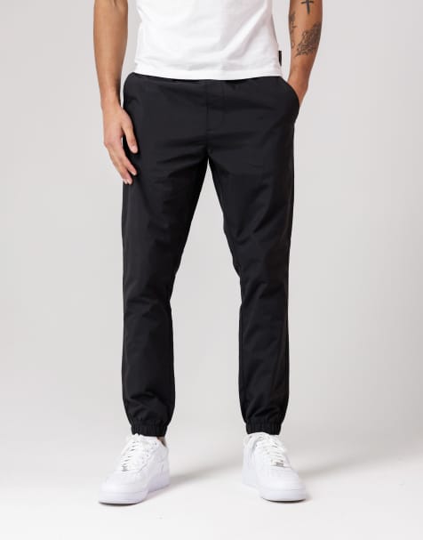 French Connection Nylon tech cuffed trousers in black