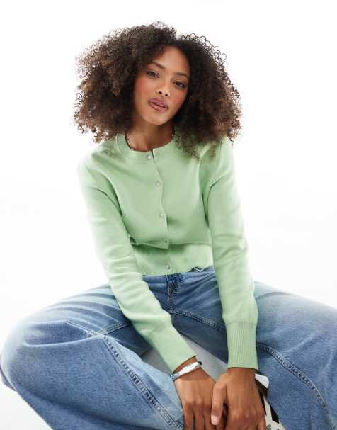 French Connection Nyrobi fitted cardigan in mint green - view 1
