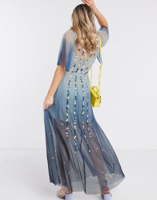 french connection blue maxi dress