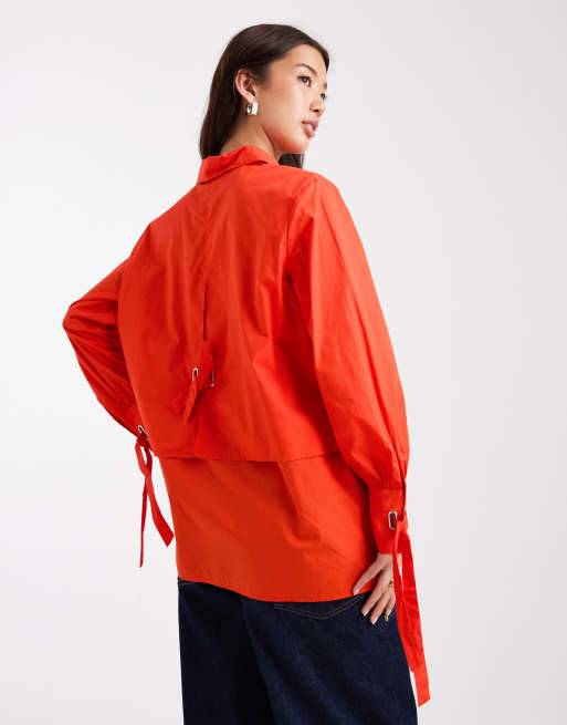 French Connection – Orange skjorta med knäppning och detalj baktill, 2 av 4