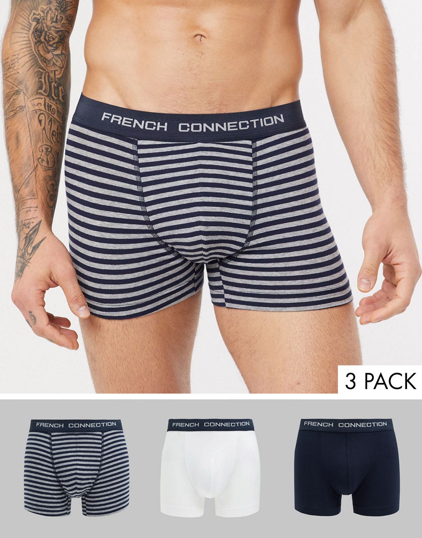 FRENCH CONNECTION FRENCH CONNECTION ORGANIC COTTON 3 PACK BOXERS-BLACK,TGMTX