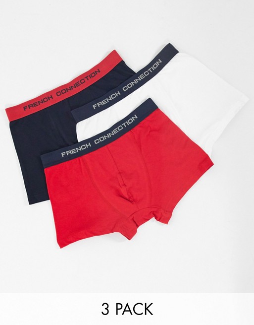 French connection organic cotton 3 pack boxers