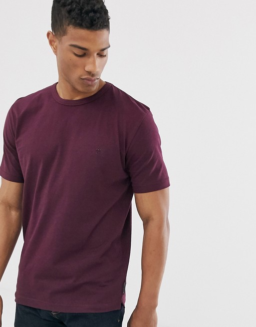 French Connection organic cotton boxy fit t-shirt in burgundy