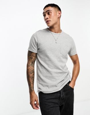 French Connection ottoman pocket t-shirt in light grey mel