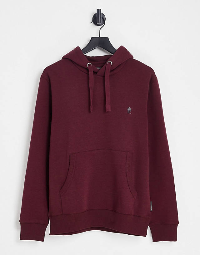 French Connection - overhead hoodie in burgundy