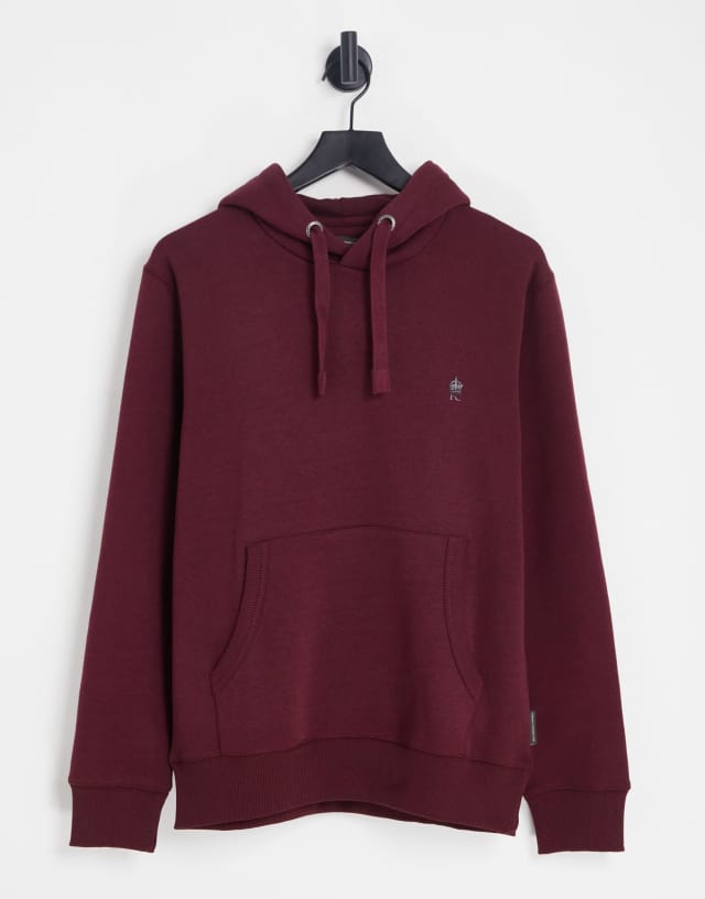 French Connection overhead hoodie in burgundy