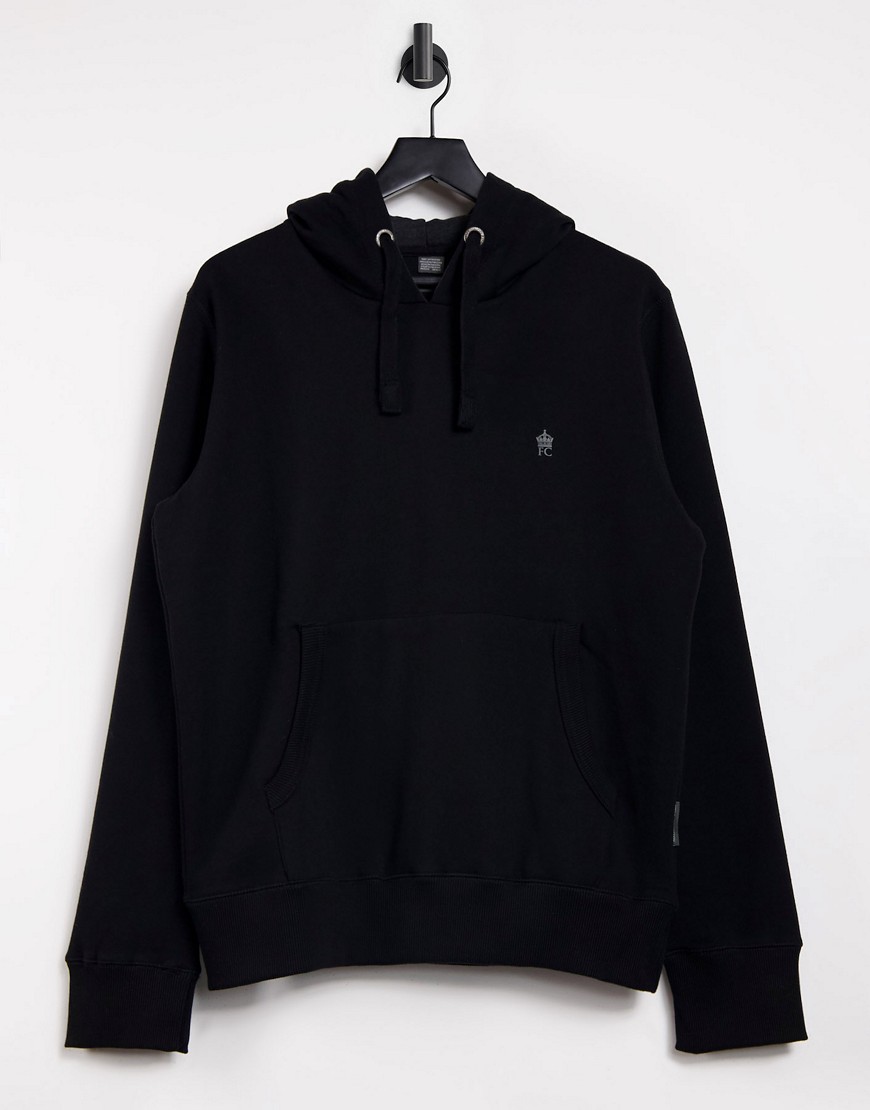 French Connection overhead logo hoodie in black