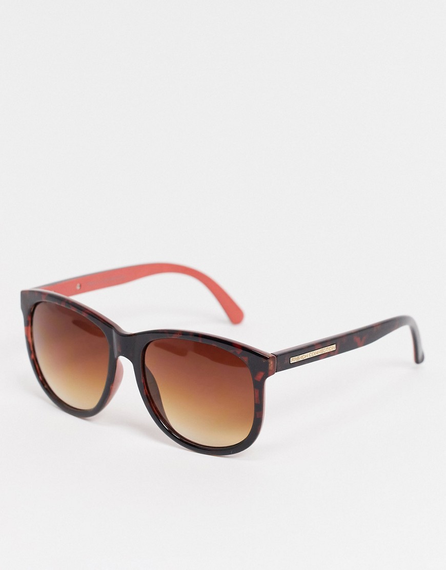 French Connection oversized glamour sunglasses-Brown