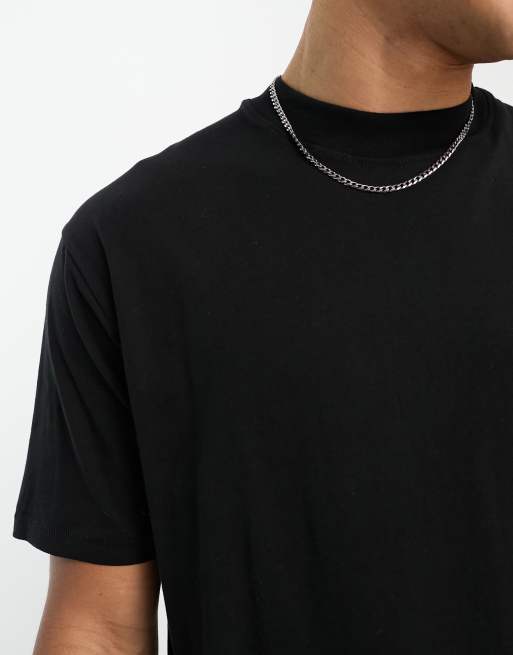 CHAIN DETAIL OVERSIZED TSHIRT IN BLACK