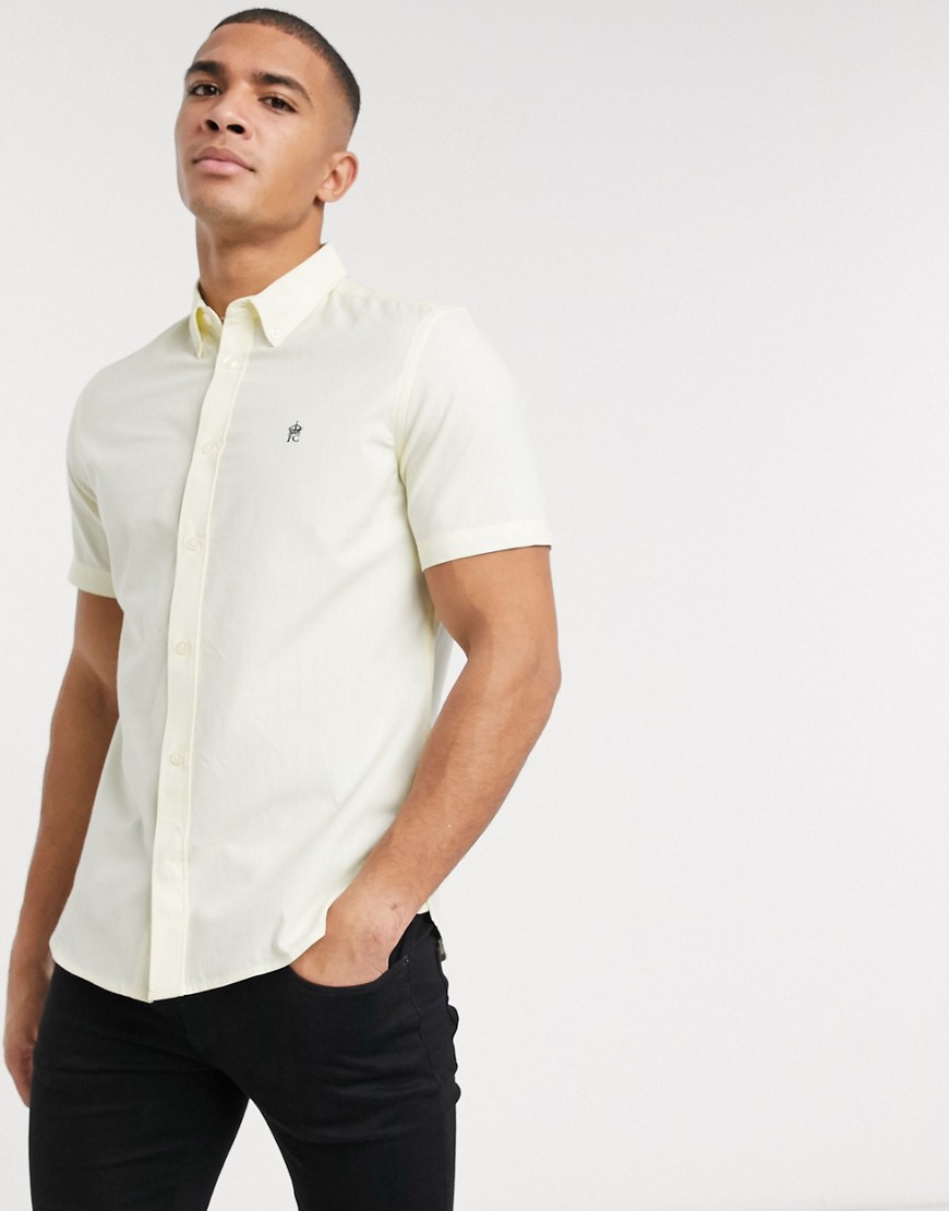 French Connection oxford shirt with short sleeve-Yellow