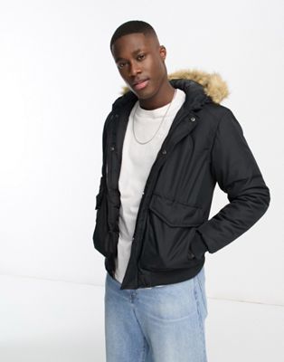 French Connection padded bomber jacket in black - Click1Get2 Black Friday