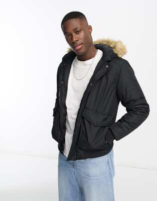 French Connection padded bomber jacket in black - Click1Get2 Offers