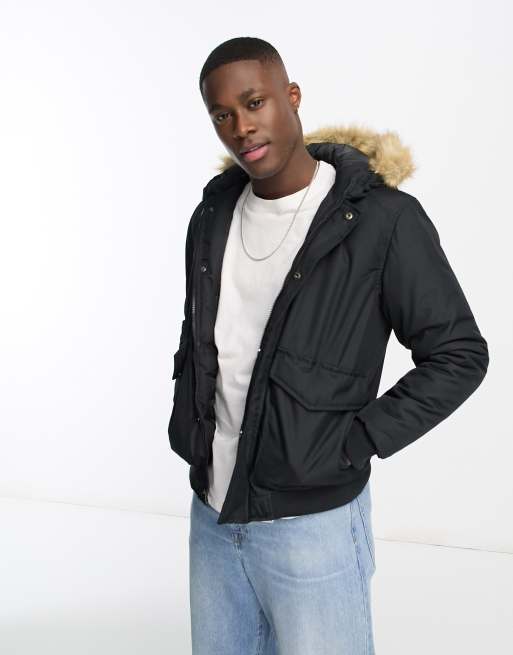 French Connection padded bomber jacket in black ASOS