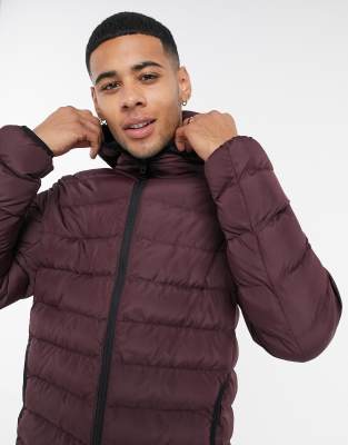 burgundy jacket with hood