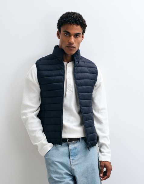 French Connection padded lightweight gilet in navy - view 1