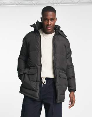 french connection black parka