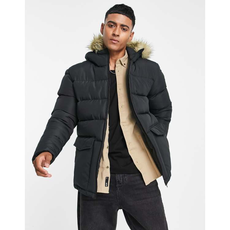 French connection curved hem 2025 padded zip up jacket