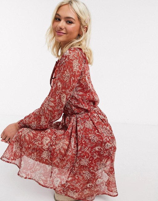 French Connection paisley printed mini dress