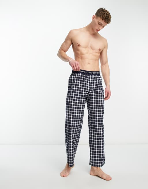 ASOS DESIGN lounge pajama bottoms in blue check