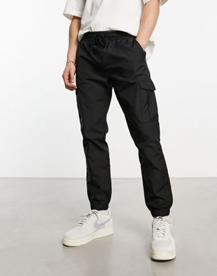 French Connection tech cargo trousers in black - ASOS Price Checker