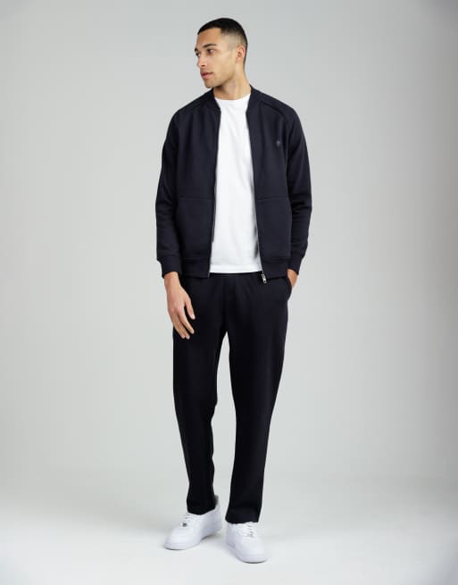 French Connection - Pantalon de jogging en coton mélangé à ourlet ouvert - Bleu marine, 2 de 4
