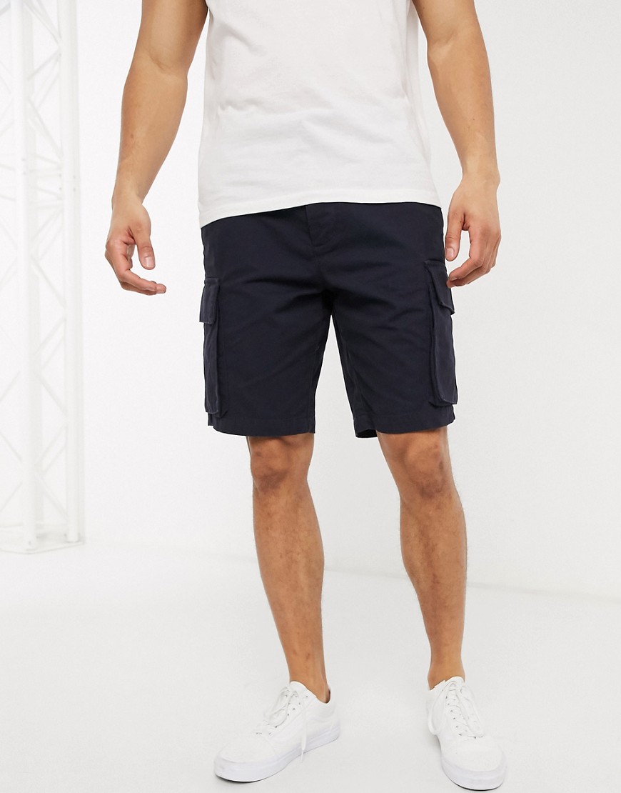 French Connection - Pantaloncini cargo multitasche-Navy