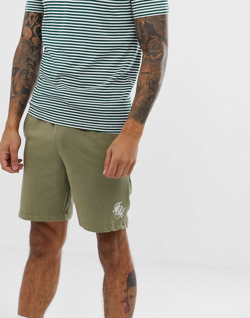 French Connection - Pantaloncini in jersey con logo a scritta-Verde
