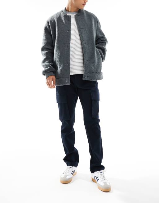 French Connection - Pantaloni cargo minimal blu navy
