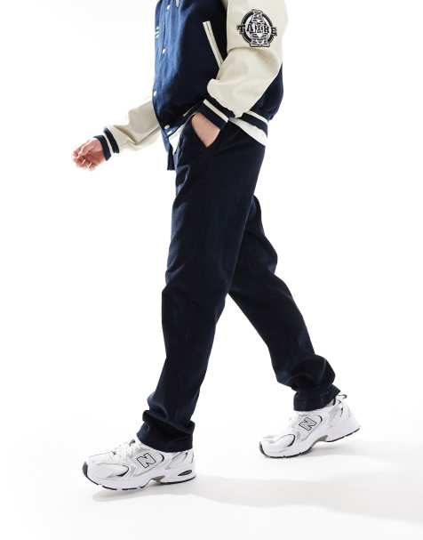 French Connection - Pantaloni slim in velluto a coste blu navy - view 1
