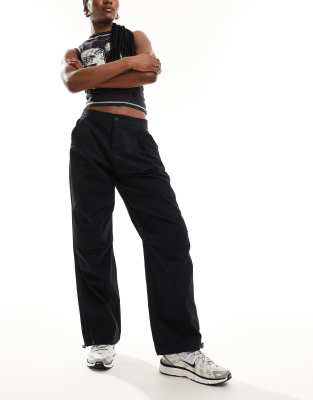 parachute pants in black