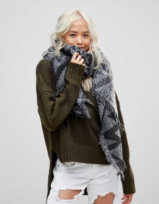 French Connection Patterned Oversized Scarf