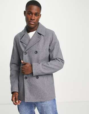French Connection Man Coat Grey Size S Polyester, Wool In Gray