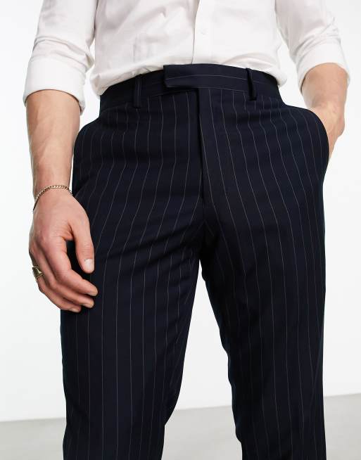 Mens pin cheap stripe trousers