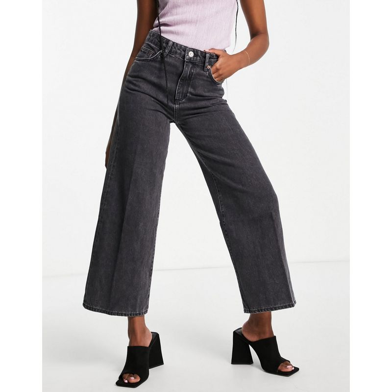  Donna French Connection - Piper - Jeans a fondo ampio in cotone organico nero slavato 