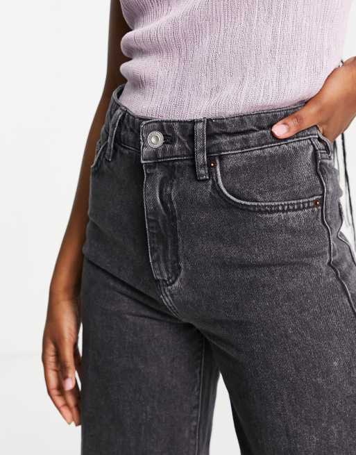 French Connection Piper wide leg jeans in washed black cotton  - BLACK, 3 of 4
