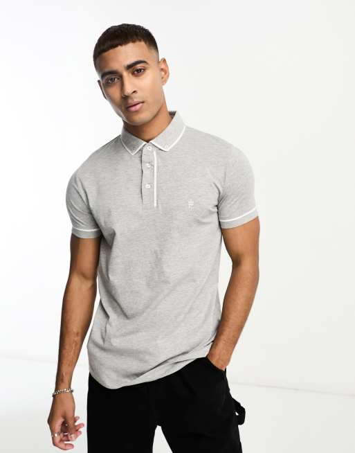 French Connection piping polo in light grey