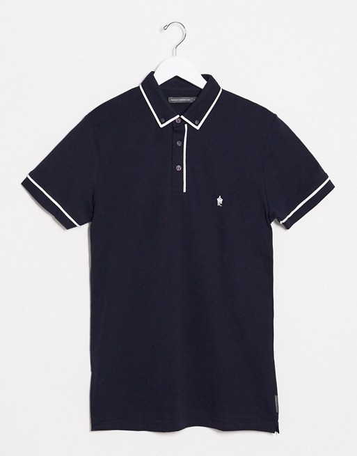 French Connection piping polo in navy